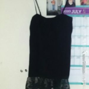 Black cami with lace bottom